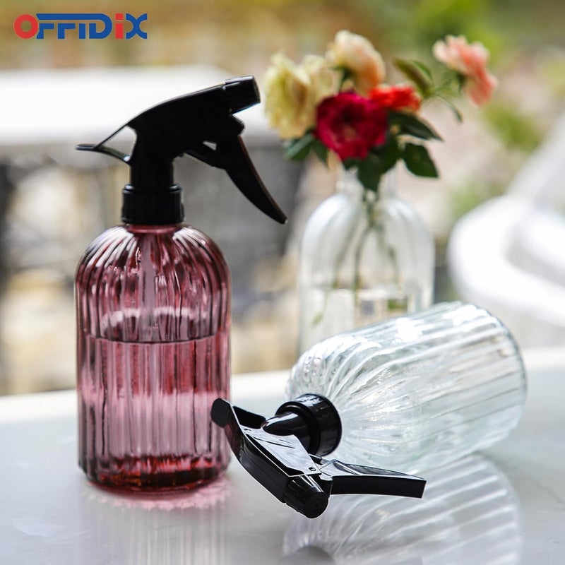 OFFIDIX Glass Spray Bottle, Pressure Watering Can, Indoor Plant Mister, Adjustable Nozzle, 0.4L/13.5oz Handheld Spray Bottle for Garden Plants Cleaning Solutions (Amaranth) - Image 5